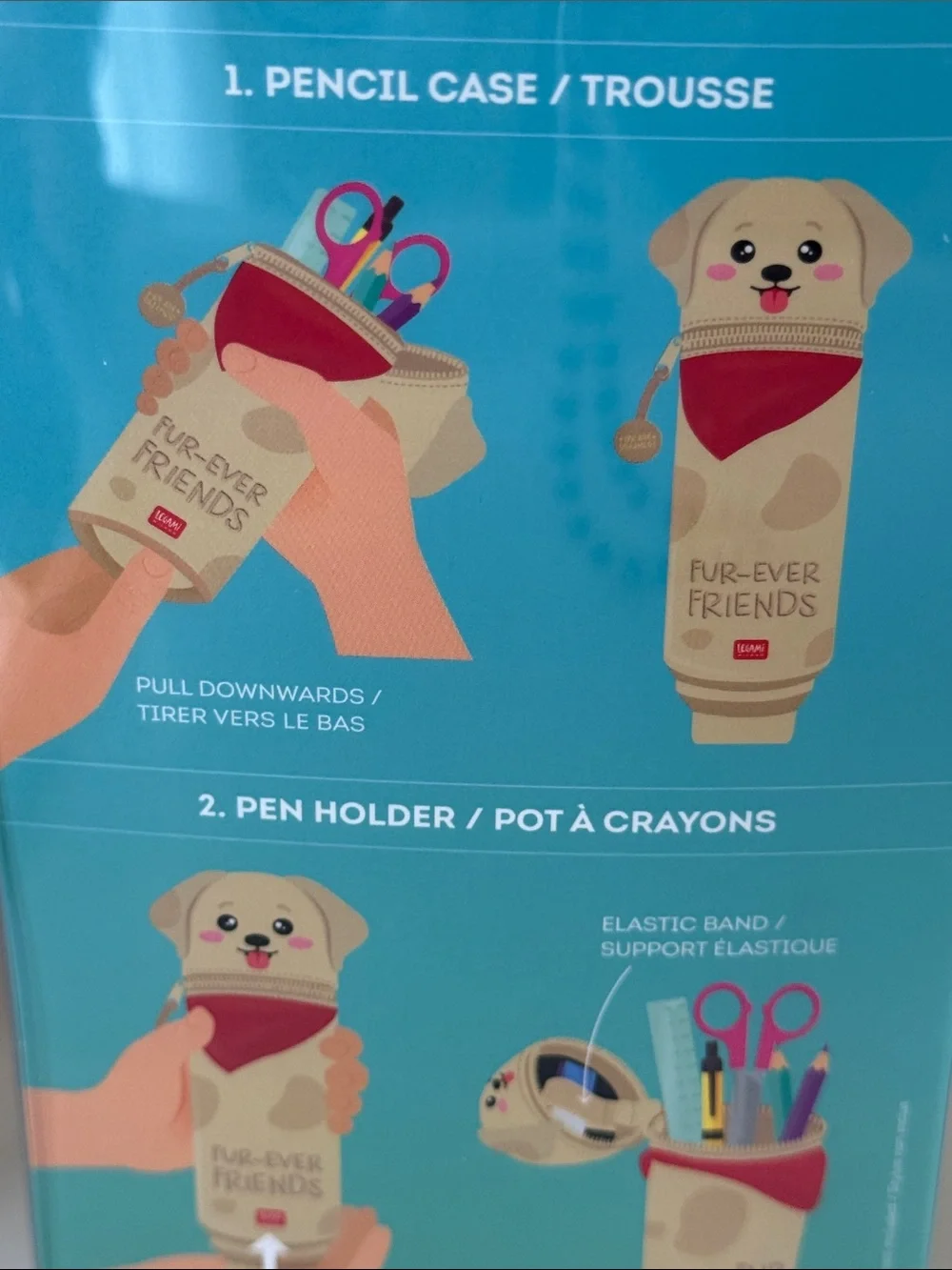Legami Milano Kawaii Fur-Ever Friends  Puppy Pencil Case Limited Edition NWT